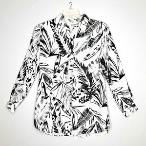 Chico's Button Down Linen Shirt Size 1